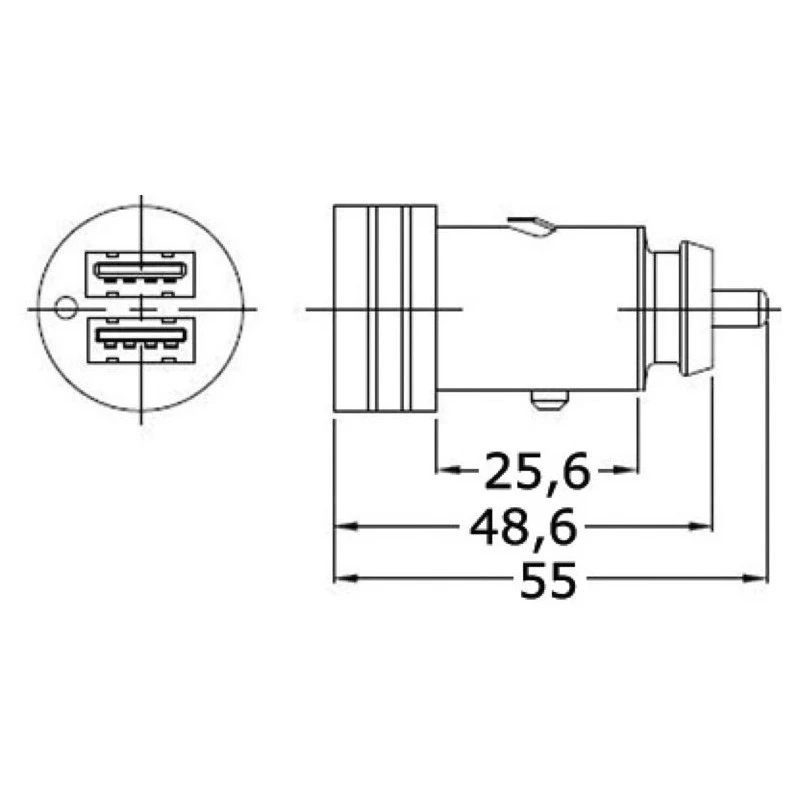 OSCULATI Prise 12/24V USB Double 4 OSCULATI Prise 12/24V USB Double – Image 2